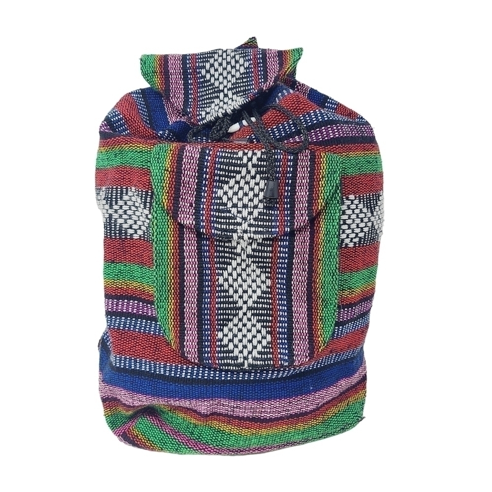 Unbranded | Multicolored Bohemian Baja Fabric Backpack or Bookbag (One Size)